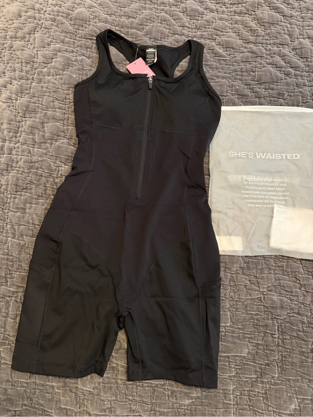 She’s Waisted Black Zipper Front Sculpting Jumpsuit